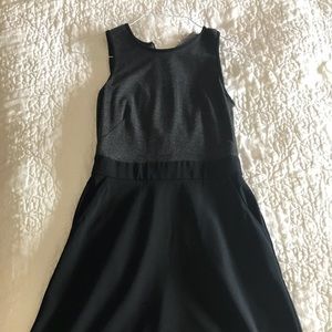 LOFT Gray and Black Dress (with pockets!)